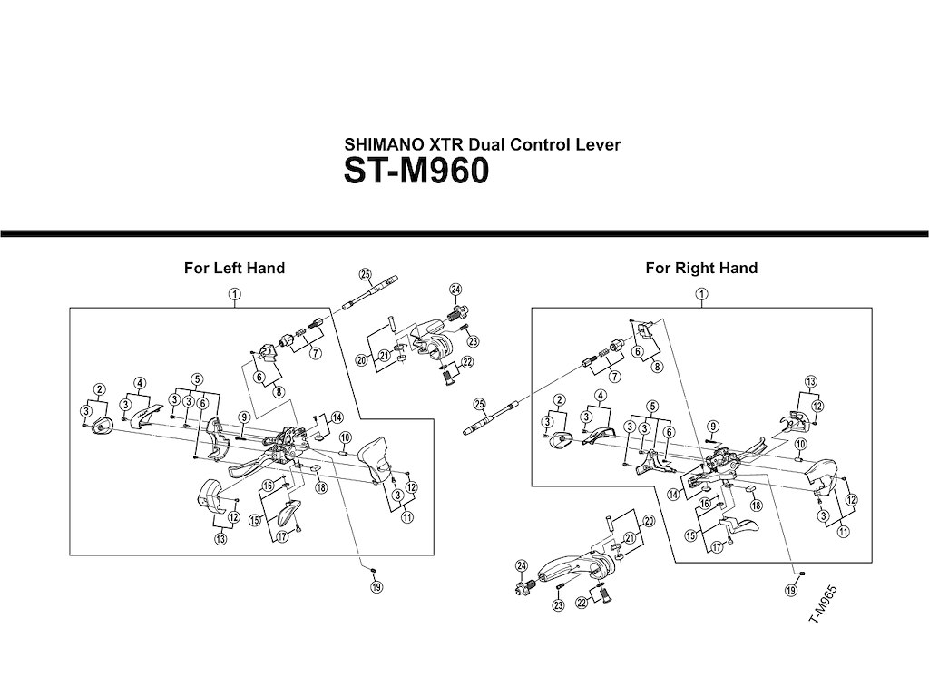 Shimano XTR dæksel til venstre skiftegreb model ST-M960
