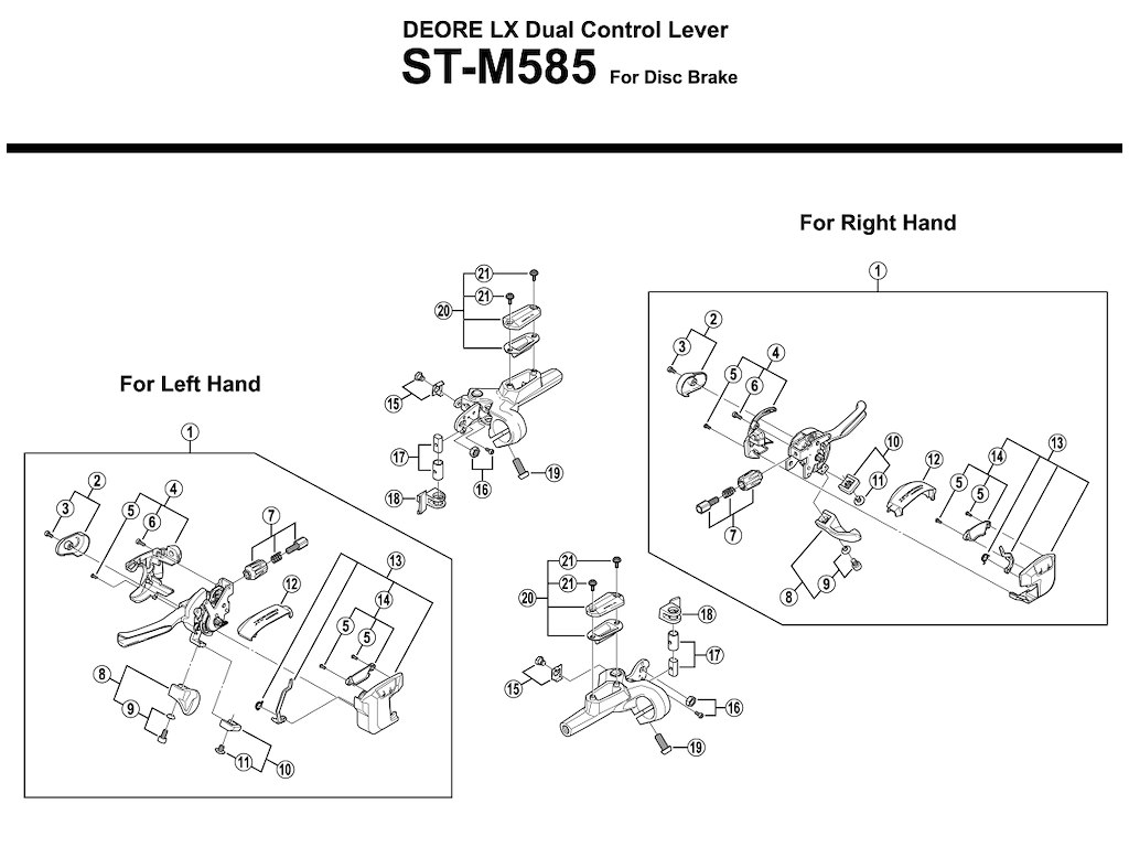 Shimano skiftegrebsenhed højre til ST-M585