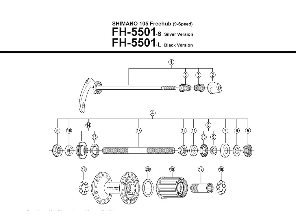Shimano konus venstre til bagnav FH-5501-L