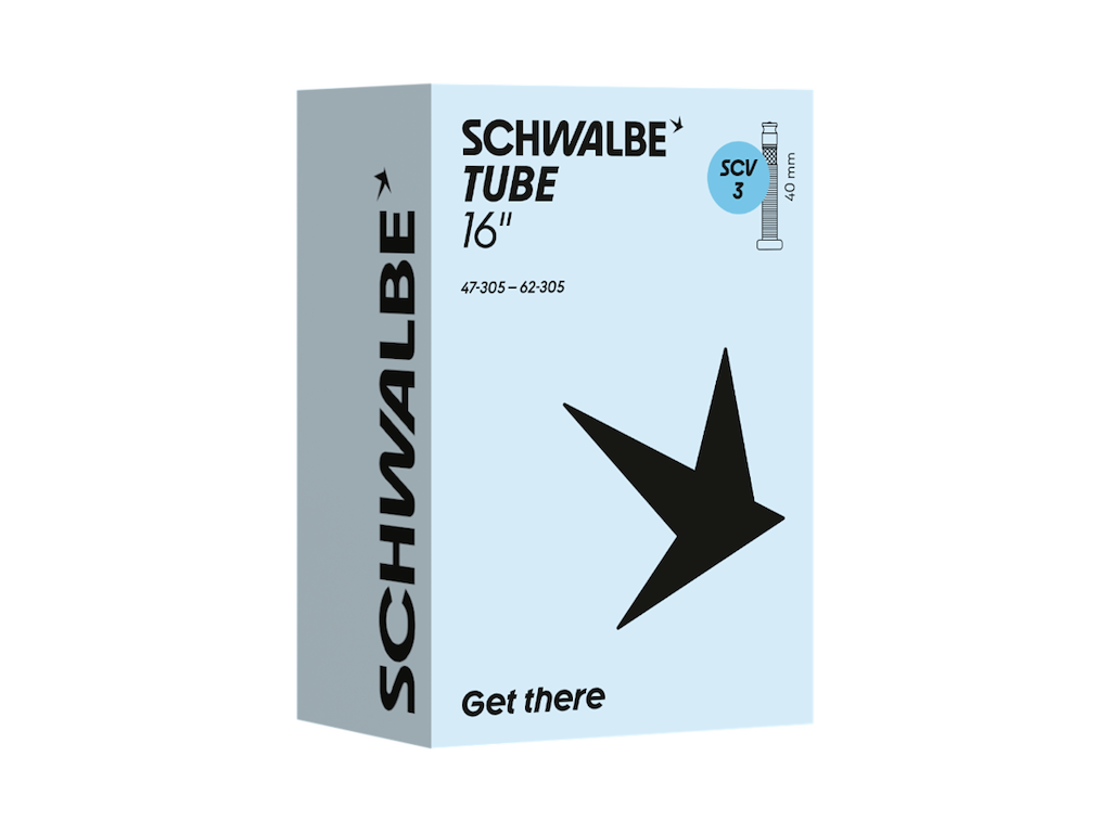 Schwalbe slange 16 x 1,75-2,50 (47/62-305) med SCV Click ventil - SCV3
