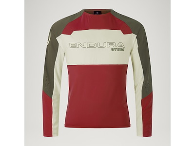 Endura - MT500 BURNER - JERSEY - Lange ærmer - Rød-Hvid-Grøn