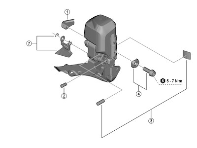 Shimano 105 propdæksel til forskifter model FD-R7150