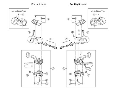 Shimano indikator unit højre 9 gear til ST-M750 og SL-M750