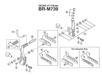 Shimano lead pipe BR-M739 og BR-M760 - 90 graders bøjning