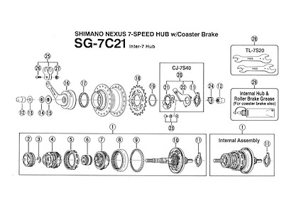 Shimano Nexus 7 - Planethjulssæt 1 til SG-7C21/R40/R41