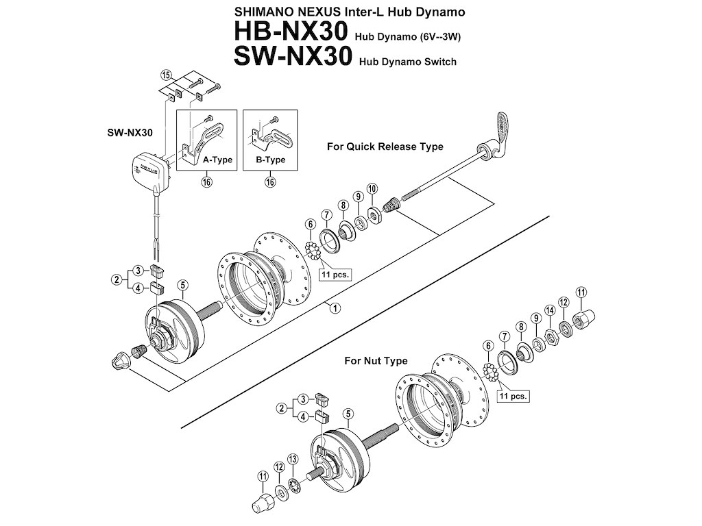 Shimano konus til fornav HB-NX30
