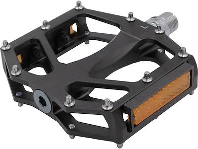 Bike Attitude Flat Pedal med refleks - Cr-Mo aksel - Sort