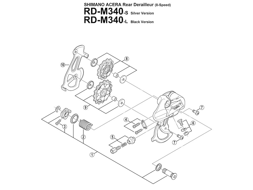 Shimano monteringsbolt for bagskifter RD-M340