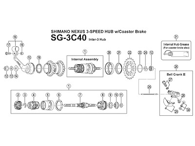 Shimano Nexus 3 - Planethjuls enhed til SG-3C40