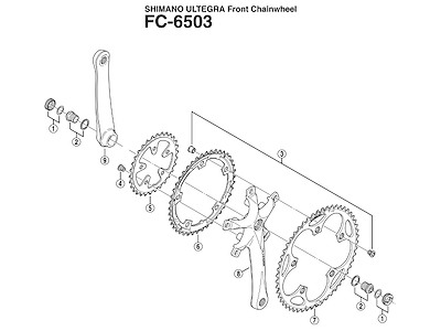 Shimano Ultegra pedalarm højre 172,5mm lang til FC-6503