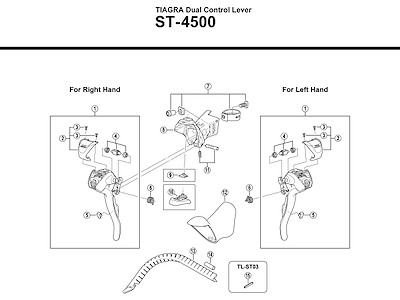 Shimano Tiagra navneplade venstre til ST-4500