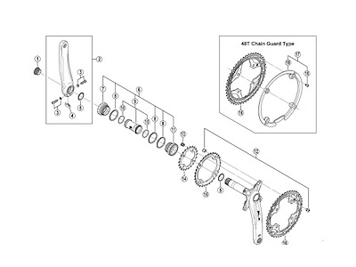 Shimano klingebolte 4 stk. M8 x 8,5mm til FC-M660 4 arms kranksæt