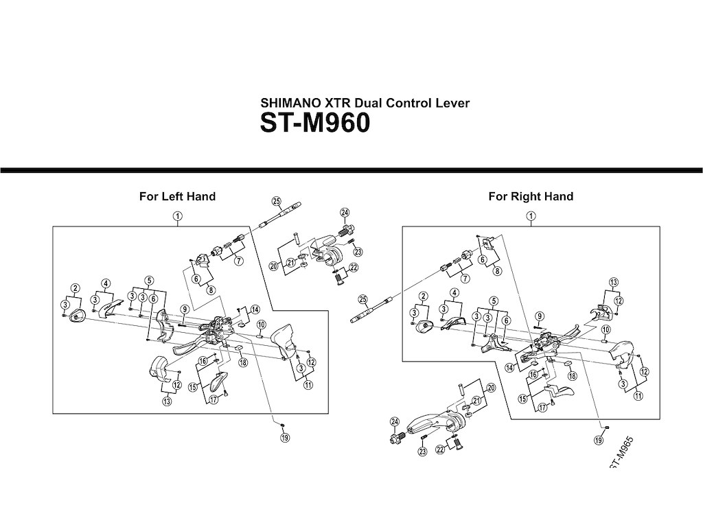 Shimano XTR dæksel med skrue højre på skiftegreb ST-M960