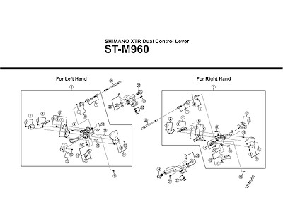Shimano XTR dæksel med skrue højre top på skiftegreb ST-M960