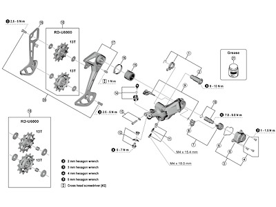 Shimano Cues inderplade til bagskifter model RD-U8000-GS type