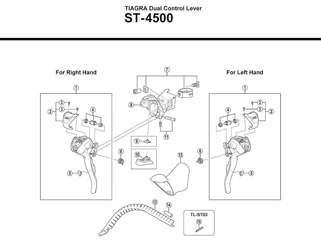 Shimano Tiagra navneplade højre til ST-4500