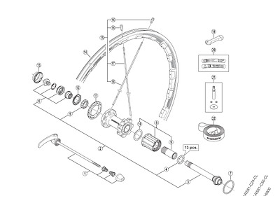 Shimano eger 294mm lang til hjul model WH-RS81-C35-CL