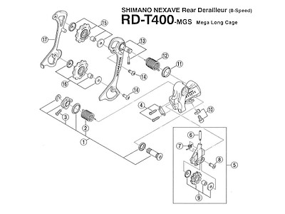 Shimano monteringsbolt for bagskifter RD-T400