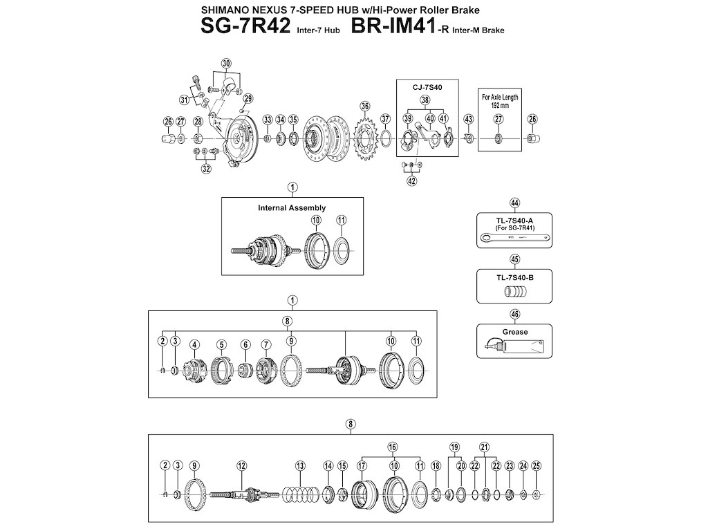 Shimano Nexus 7 - Planethjulssæt 2 til SG-7R40/R41/R42