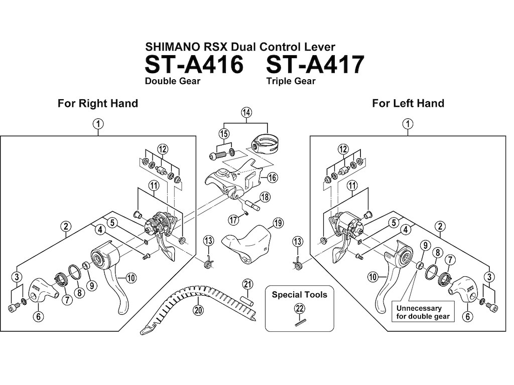 Shimano RSX skiftegrebsenhed venstre til ST-A417