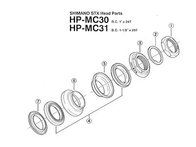 Shimano kuglering HP-MC31 - 1 stk. 1 1/8"
