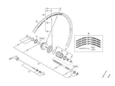 Shimano eger 293mm lang venstre til baghjul model WH-MT35-29"