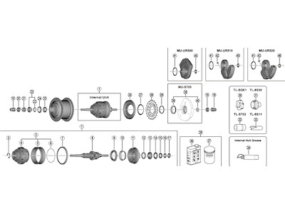 Shimano konus venstre med støvdæksel til gearnav model SG-C6061-8D