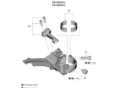 Shimano Cues kabelmonteringsskrue M5x9.2mm til forskifter model FD-U8010