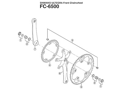Shimano Ultegra pedalarm højre 170mm lang til FC-6500