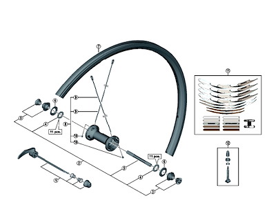 Shimano eger 288mm lang til hjul model WH-RS610-TL-F