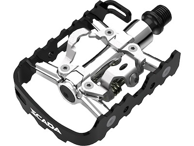 Bike Attitude MTB/Gravel Kombi Pedal - SPD/Almindelig - inkl Klamper - Sort/Sølv