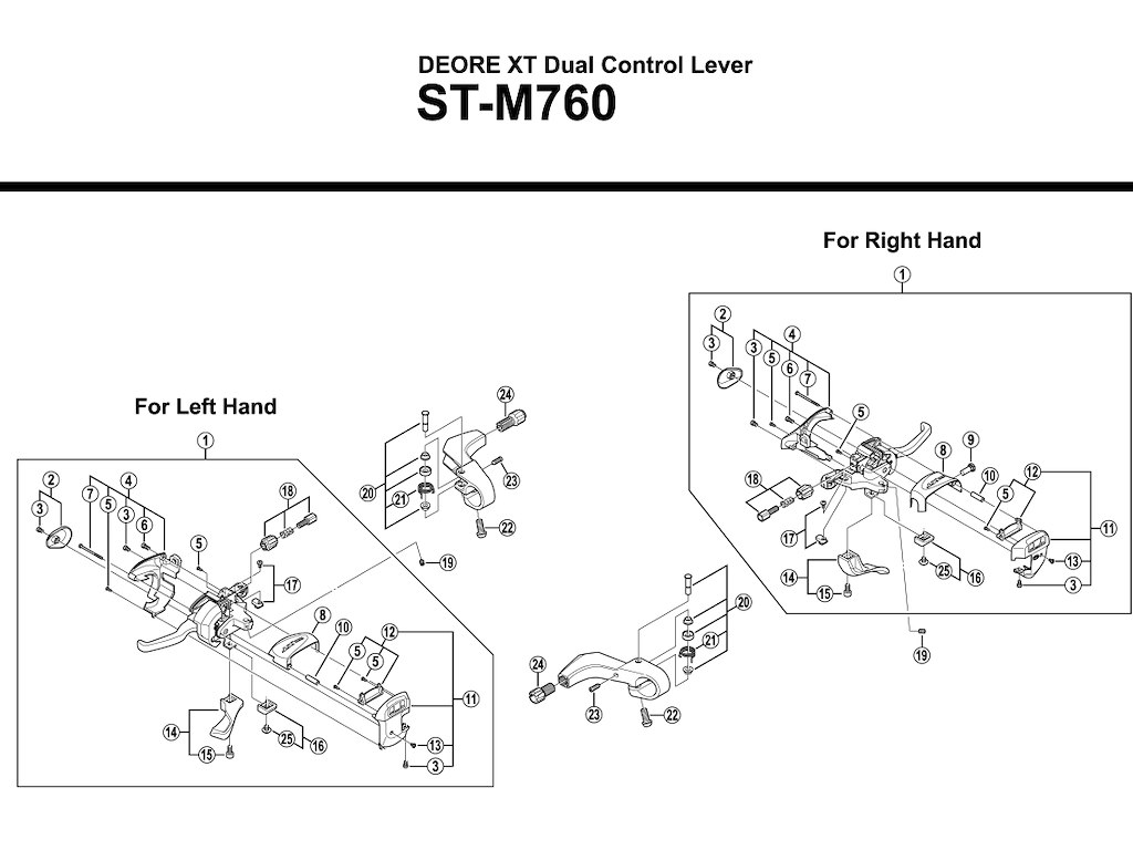 Shimano skiftegrebsenhed venstre til ST-M760