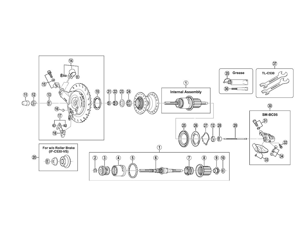 Shimano Nexave -  låsering højre til støvdæksel IF-C530