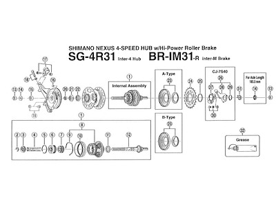 Shimano Nexus aksel møtrik M9 SG-4R31