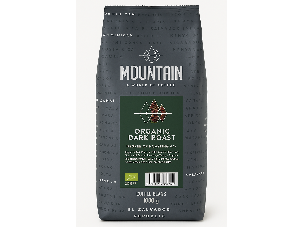 Kaffe Mountain Økologisk 6x1kg Helbønne Dark Roast