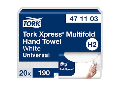Håndklædeark Tork H2 471103 Universal 2-lags 20x190 ark (3800 ark)