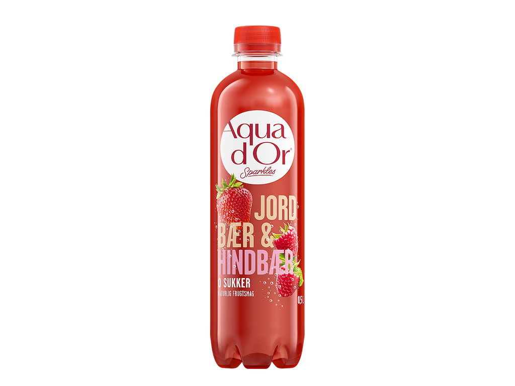 Aqua d'or Sparkles | Jordbær & hindbær | 12 fl. | 0,5 l