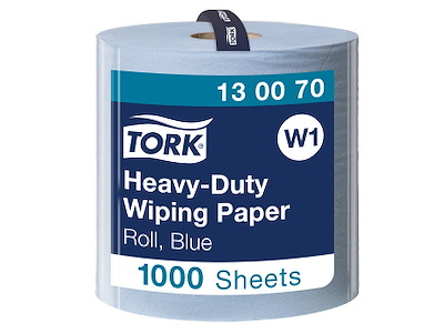 Aftørringspapir Tork W1 130070 Kraftig 2-lags blå 1000 ark/rl.