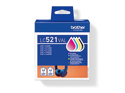 Brother blæk LC521 CMYK, 2000 sider