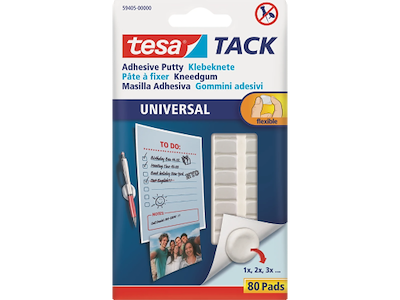 Brikker Tesa Tack standard dobb. klæb 80 stk hvid 59405