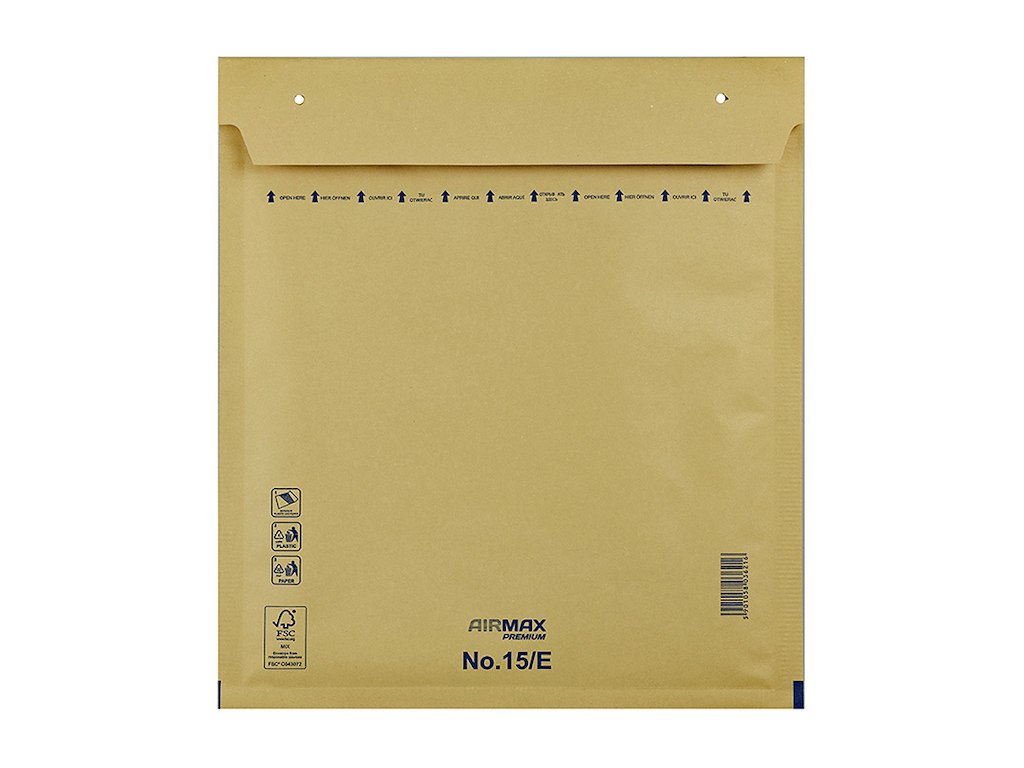 Boblekuvert Airmax No. 15/E/W5 (indv 220x265mm ) brun 100 stk