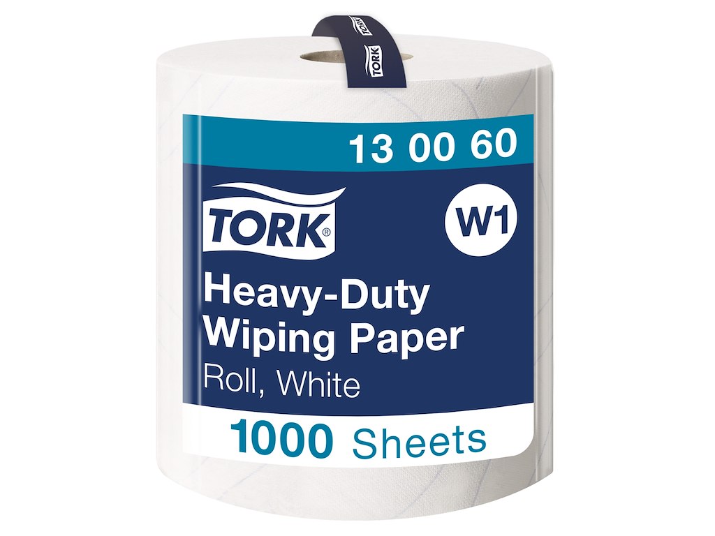 Aftørringspapir Tork W1 130060 Kraftig 2-lags hvid 1000 ark/rl.