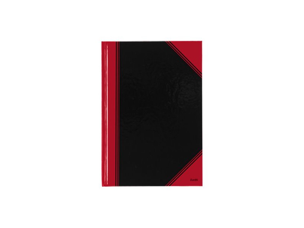Kina notes A6 linjeret sort/rød Bantex