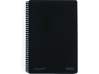 Spiralkalender, 1-dag, hård PP-plast, sort, 20210000