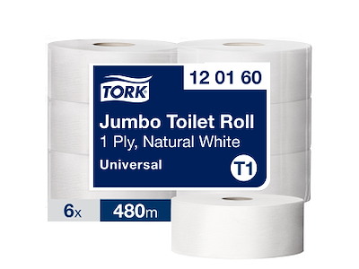 Toiletpapir Tork Jumbo T1 120160 Universal 1-lags 6 rl.