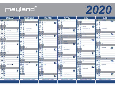 Kæmpekalender, 2x6 mdr., papir, 20064100