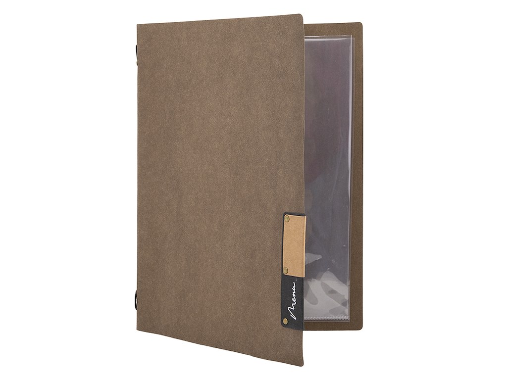 Menukort Brun Nature inkl. 4xA4 lomme
