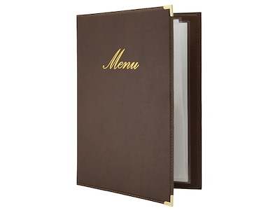 Menukort Brun Classic inkl. 4xA4 lomme