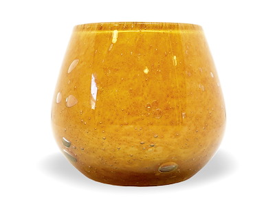 Lysestage Ø12x10 LUNA Orange Mundblæst
