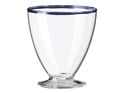Glas m/fod 30cl Life in Colour Blå kant